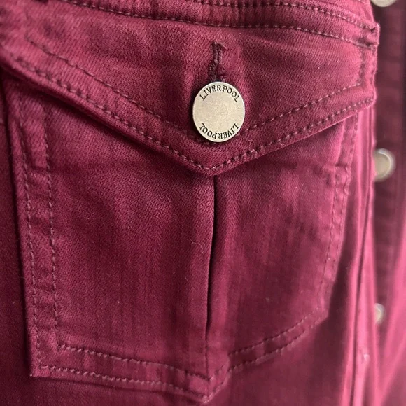 Liverpool Longline Jean Jacket - Ruby/Wine - Picture 10 of 13
